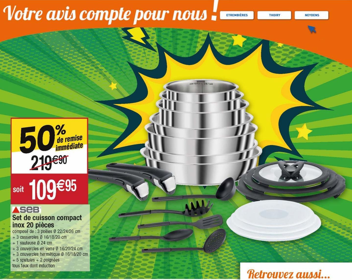 Set de cuisson compact inox 20 pièces 