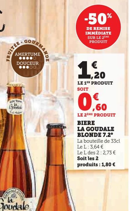 BIERE  LA GOUDALE  BLONDE 7.2°