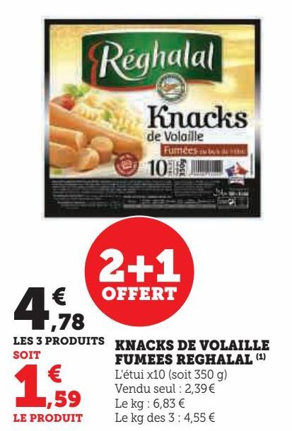 KNACKS DE VOLAILLE FUMEES REGHALAL