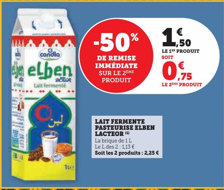 LAIT FERMENTE PASTEURISE ELBEN LACTEOR