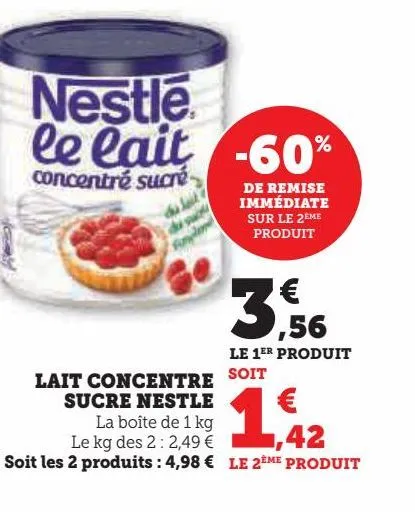 lait concentre sucre nestle