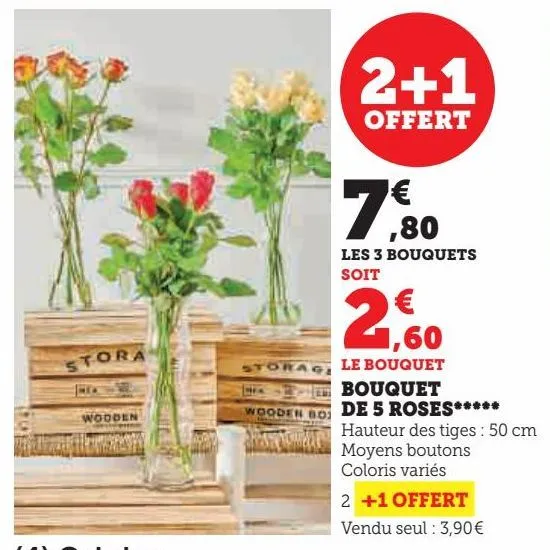 bouquet de 5 roses *****