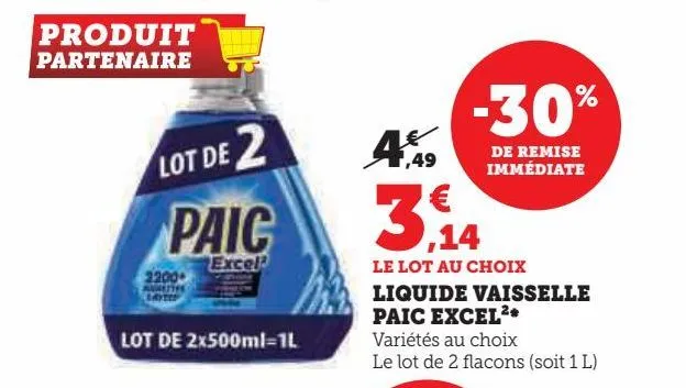 liquide vaisselle paic excel