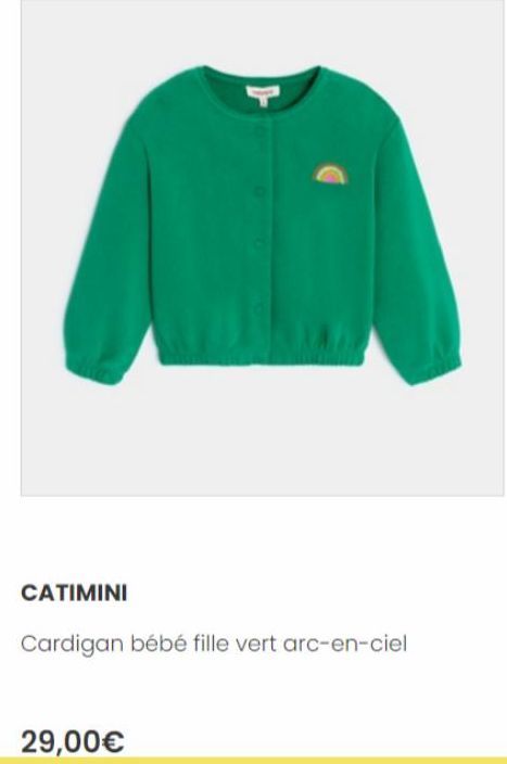CATIMINI  Cardigan bébé fille vert arc-en-ciel  29,00€ 