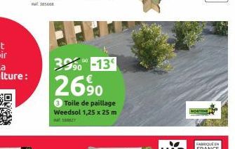 300-13  26%  Toile de paillage Weedsol 1,25 x 25 m  TOY  NORTENE, 