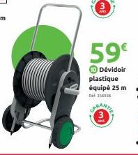 59€  10 Dévidoir plastique équipé 25 m Ref.358334 