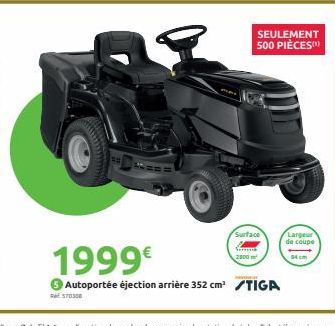 REST0308  Surface  1999€  Autoportée éjection arrière 352 cm³ TIGA  SEULEMENT 500 PIÈCES  2500²  Largeur de coupe  54 cm 