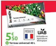inventiv  Te  €  550  FRANCE UAB  Utilisable en Agriculture Biologique 