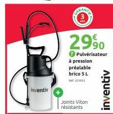 inventiv  GURANTA  Joints Viton résistants  2990  Pulvérisateur à pression préalable brico 5 L Ref. 325353  inventiv 