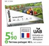 inventiv  Terreau potager  590  FRANCE UAB  Utilisable en Agriculture Biologique  Terreau potager 40 L 