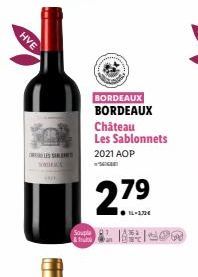 HVE  LESS  WODAC  & fru  Faks  BORDEAUX BORDEAUX  Château Les Sablonnets  2021 AOP  14-172€ 