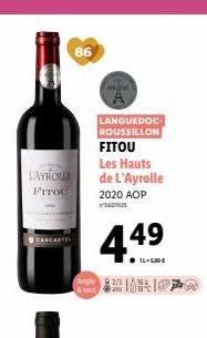 LAYROLLE  Frrou  86  end  T  449  16-530€  LANGUEDOC-ROUSSILLON  FITOU  Les Hauts de L'Ayrolle 2020 AOP 07025 