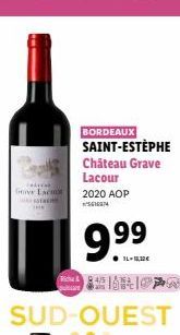 FAKA Give Lacos  SUD-OUEST  BORDEAUX  SAINT-ESTEPHE Château Grave Lacour 2020 AOP 5616874  9.99 