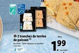 prome  ase durable  s  fi  2 tranches de terrine de poisson (2) au choix: saint-jacques ou saumon 5605300 