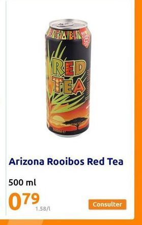 ARABIN  RED  Arizona Rooibos Red Tea  500 ml  07⁹  079,50/  1.58/1  Consulter 