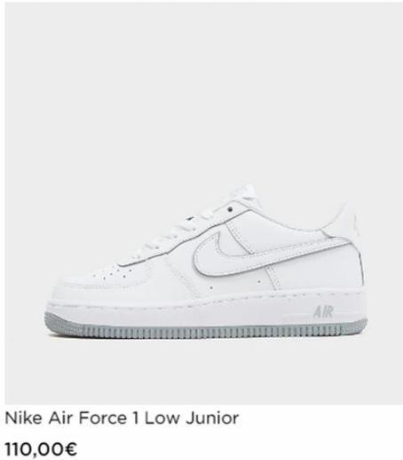 110,00€  Nike Air Force 1 Low Junior  AIR 