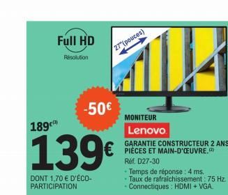 moniteur Lenovo