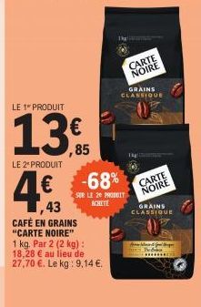 café en grains Carte noire