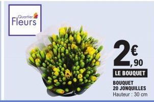 Quartier  2  (1)  €  1,90  LE BOUQUET  BOUQUET 20 JONQUILLES Hauteur : 30 cm 