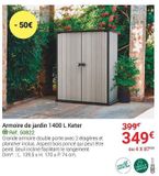 Armoire de jardin 1400 L Keter offre à 349€ sur Gamm vert
