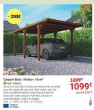 Carport Bois Victor 16 m2 offre à 1099€ sur Gamm vert