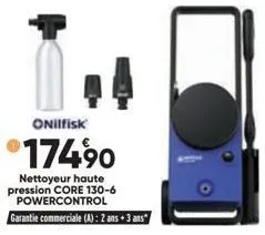 onilfisk  17490  nettoyeur haute pression core 130-6 powercontrol  garantie commerciale (a): 2 ans +3 ans* 