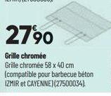 2790  Grille chromée  Grille chromée 58 x 40 cm (compatible pour barbecue béton IZMIR et CAYENNE) (27500034) 