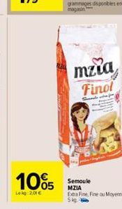 105  Lekg: 2,01 €  mzia  Finol  Scarlet  Semoule MZIA Extra Fine, Fine ou Moyenne,  5 kg 