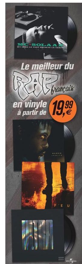 MTK  MC SOLAAR  QUI SEME LE VERT RECOLTELE TEMP  Le meilleur du  français  en vinyle 19.99  à  FEU  QENDR  UNIVERSAL 