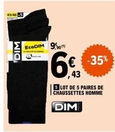 chaussettes homme dim