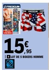 FREECUN  GREENS  15€  4 LOT DE 5 BOXERS HOMME  PREGUN  