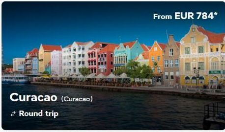 Curacao (Curacao) Round trip  P  From EUR 784* 
