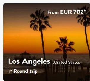from eur 702*  los angeles (united states)  round trip  edt 