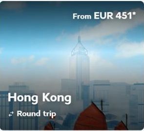 Hong Kong Round trip  From EUR 451* 