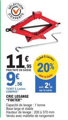 Promo CRIC LOSANGE FOXTER chez E.Leclerc L'Auto