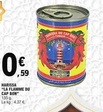 0€  59  harissa "la flamme du cap bon"  1359 le kg: 4,37 €  tharissa do cap bon  tunisie  selec  m 