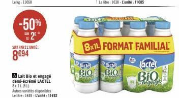 lait bio Lactel