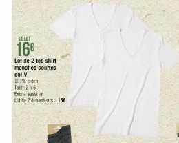 LE LOT  16€  Lot de 2 tee shirt manches courtes col V  100%  Taille 26 Existe aussi in Lot de 2 debardeurs 15€ 