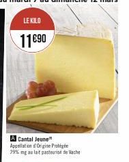 A Cantal Jeune Appellation Origine Protégée 29% mg au lat pasteurise de Vache 