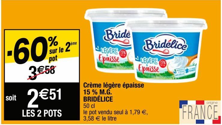 crème light Bridélice