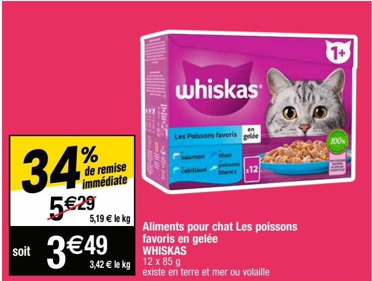 aliments pour animaux Whiskas