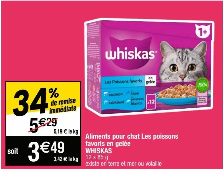 aliments pour animaux whiskas