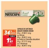 Capsules de café brazil Nescafé farmers origins offre à 1,97€ sur Netto