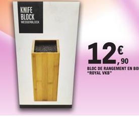 KNIFE BLOCK MESSERBLOCK  12€  BLOC DE RANGEMENT EN BOIS "ROYAL VKB™ 
