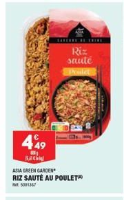 449  ₁  15. C  ASIA GREEN GARDEN  RIZ SAUTÉ AU POULET  RMt. 5001367  SAFERE HE THRE  Riz saute  Poulet 