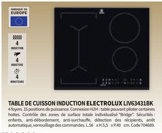 table de cuisine Electrolux