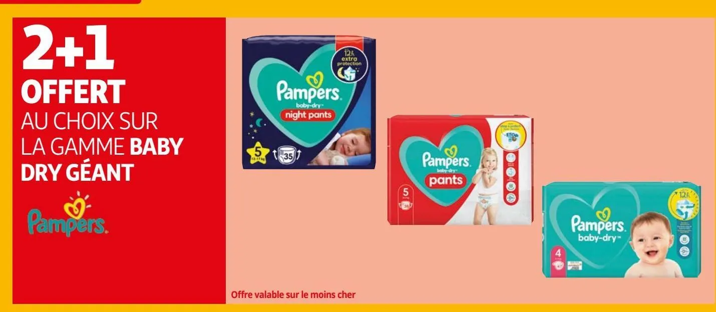 la gamme baby  dry géant pampers