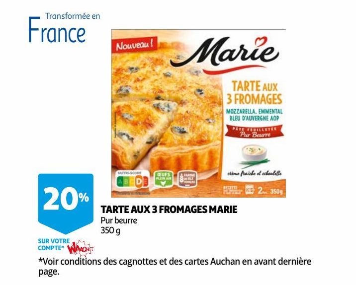 TARTE AUX 3 FROMAGES MARIE