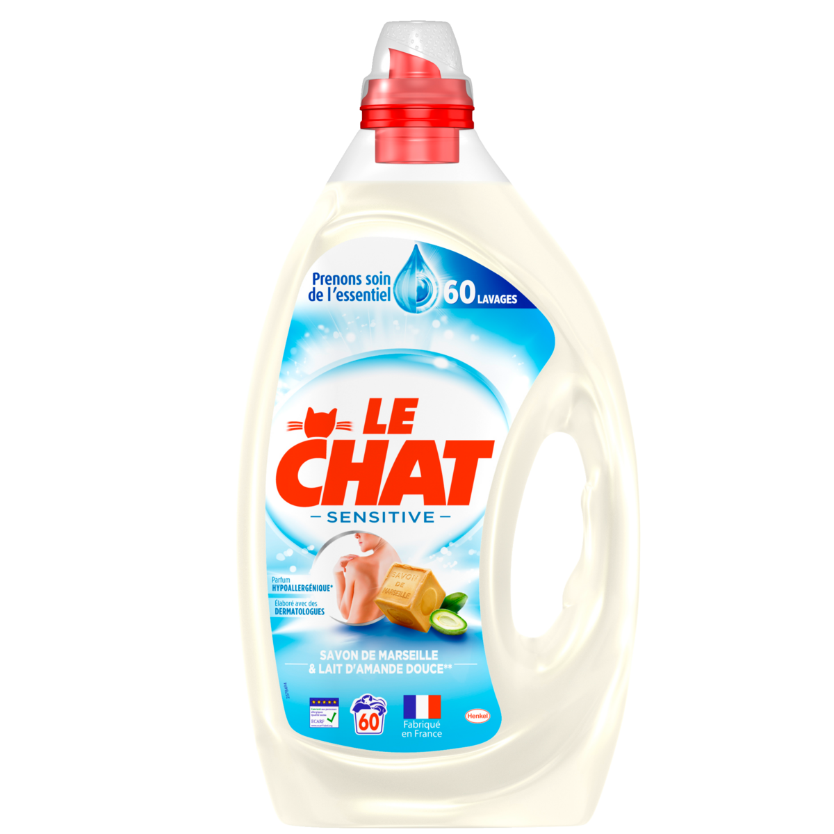 LESSIVE LIQUIDE SENSITIVE SAVON DE MARSEILLE ET ALOE VERA LE CHAT