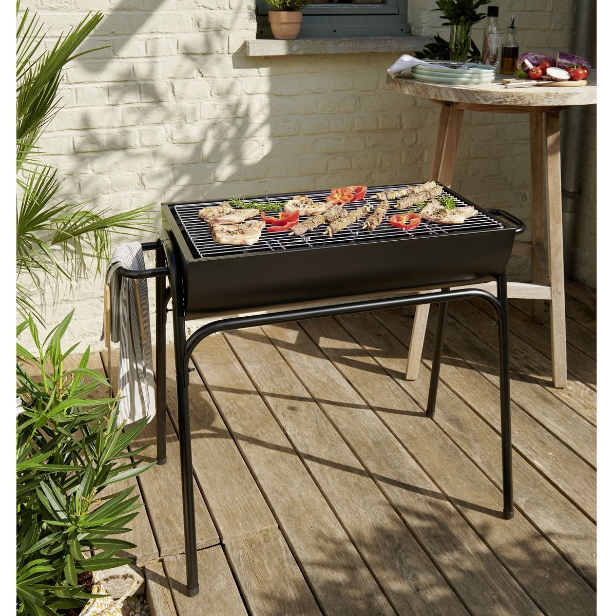 BARBECUE CHARBON DE BOIS DEMI-TONNEAU GARDENSTAR